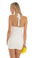 Boop Mesh Bodycon Dress in White