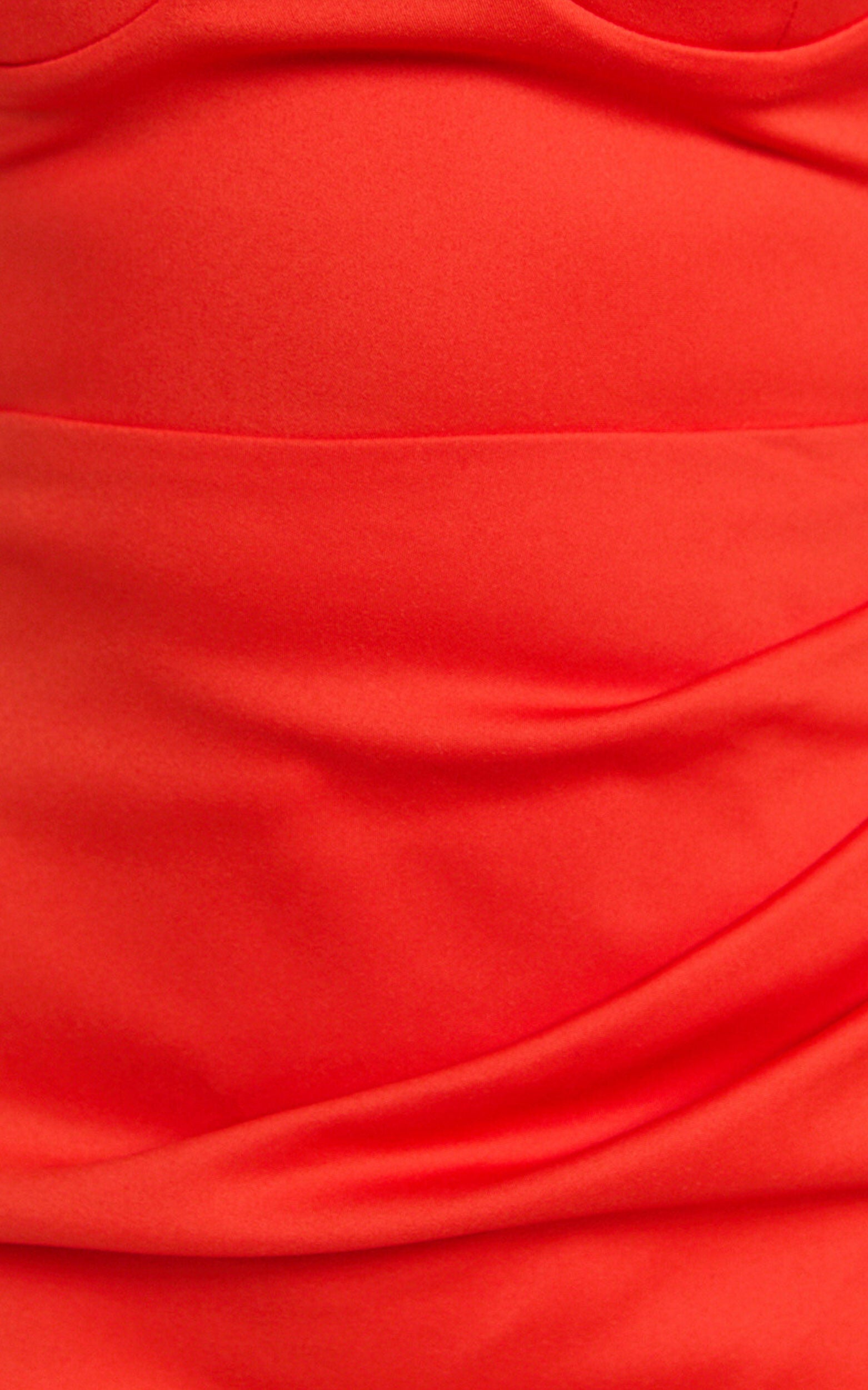 Amari Mini Dress - Bustier Strappy Pleat Side Fitted Dress in Tangerine