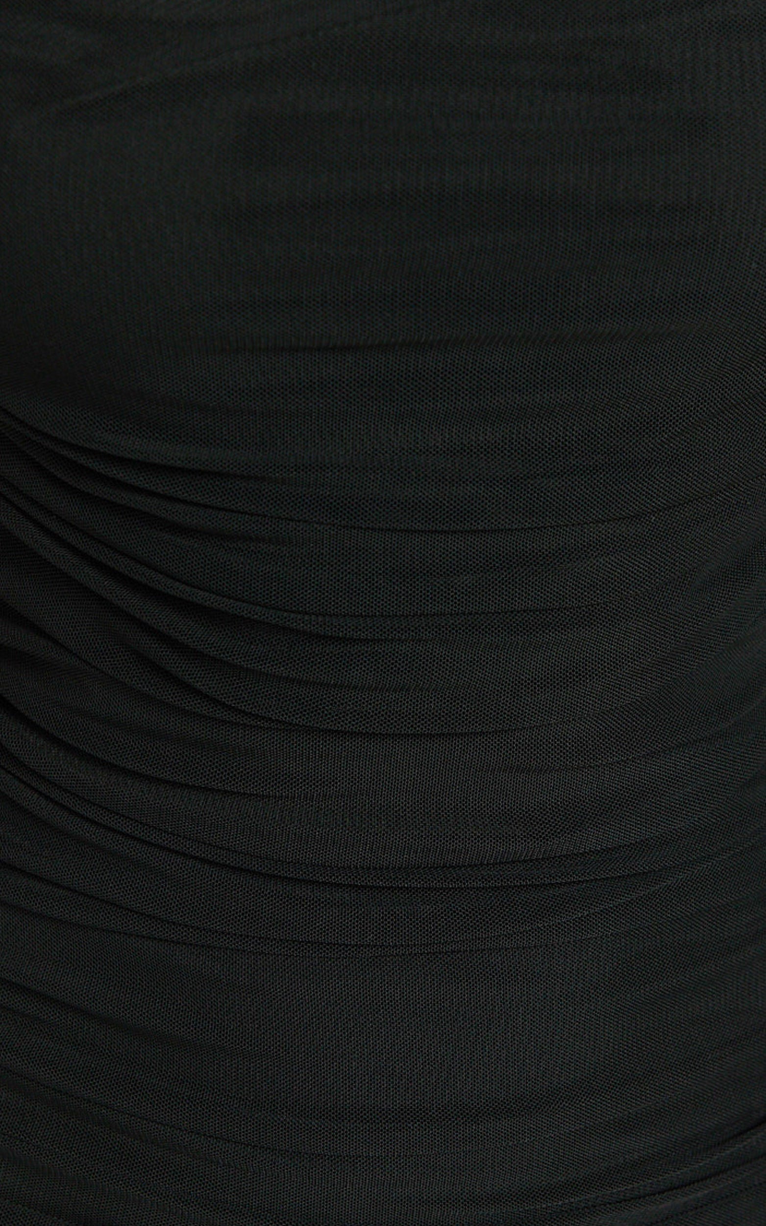 Lupita Mini Dress - Ruched Square Neck Mini Dress in Black