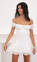 Off Shoulder Dress in White
