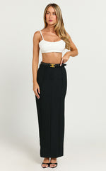 Stella Maxi Skirt - High Waisted Pencil Skirt in Black