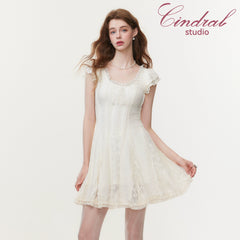 Flirty Girlie Lace-Up A-Line Mini Dress